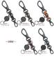 Tochigi Leather Carabiner Reel Key Mini Snap Hook Antique Black Keychain [highstyle] & & & (Navy)