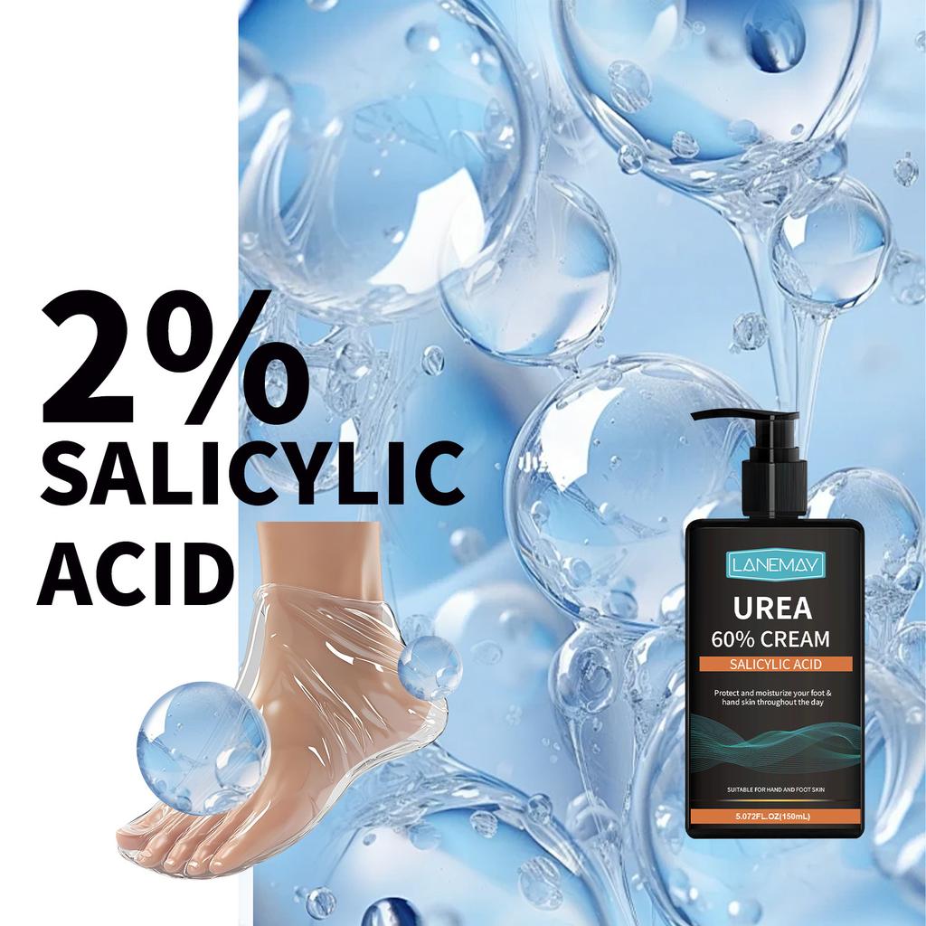 Lactic Acid 60% Cream and Salicylic Acid - Strong Moisturizing for Dry, Rough Skin - Deep Repair of Cracks, Quick Absorption Cream