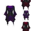 Women's Vintage Skull Head Medieval Gothic Witch Cosplay Costume Dress For Halloween Party