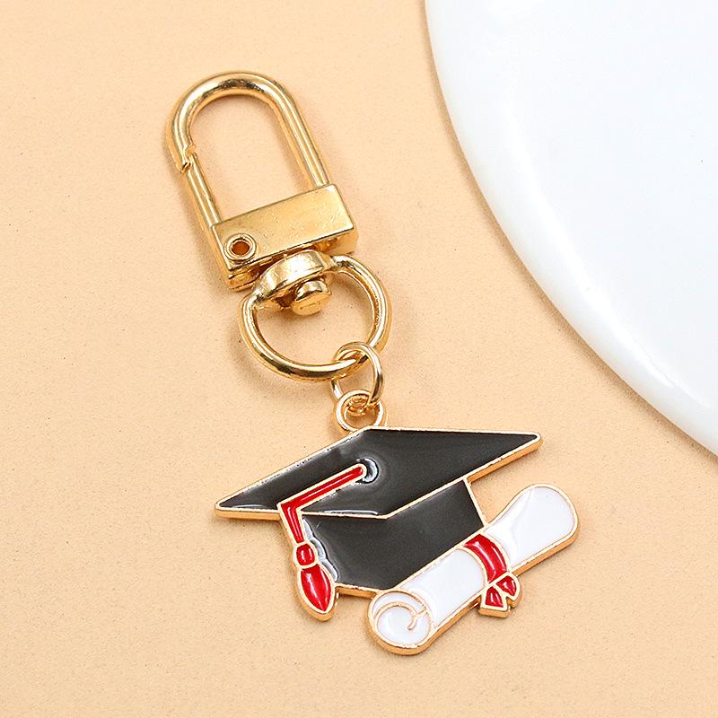 European & American Cross-Border Alloy Jewelry: Graduate's Hat & Flower Pendant Charm