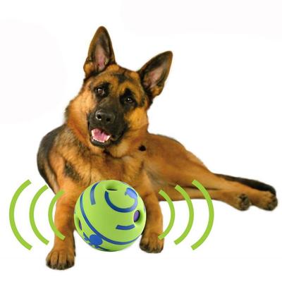 Hundespielzeug Lustige Kichergeräusche Ball Haustier Katze Hundespielzeug Silikon Springendes Interaktives Spielzeug Trainingsball für Kleine Große Hunde