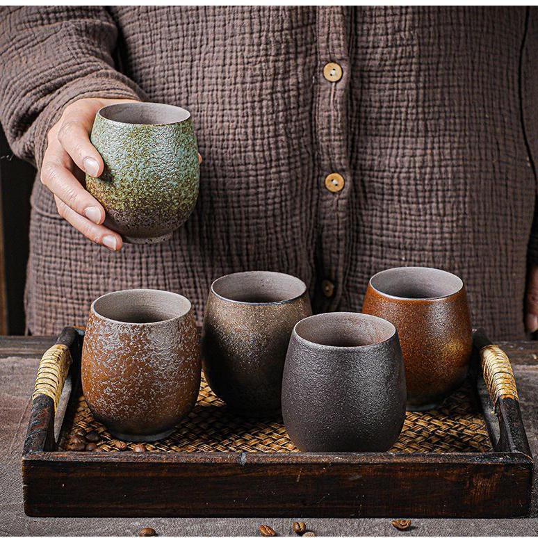 Handmade Japanese Ceramic Tea Cup - Retro Style Kung Fu Tasting Bowl