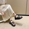 Fashion 2025 Cross Strap Wedge Heel Sandals Woman Summer Chunky Platform Slingbacks Women Slippers Thick Bottom Slides Flip Flops