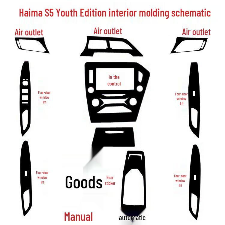 Carbon Fiber Gear Shift Decor Sticker for Haima S5 Young Youth Edition