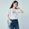 Giordano Women's Cotton Short Sleeve T-shirt with Afternoon Tea Print