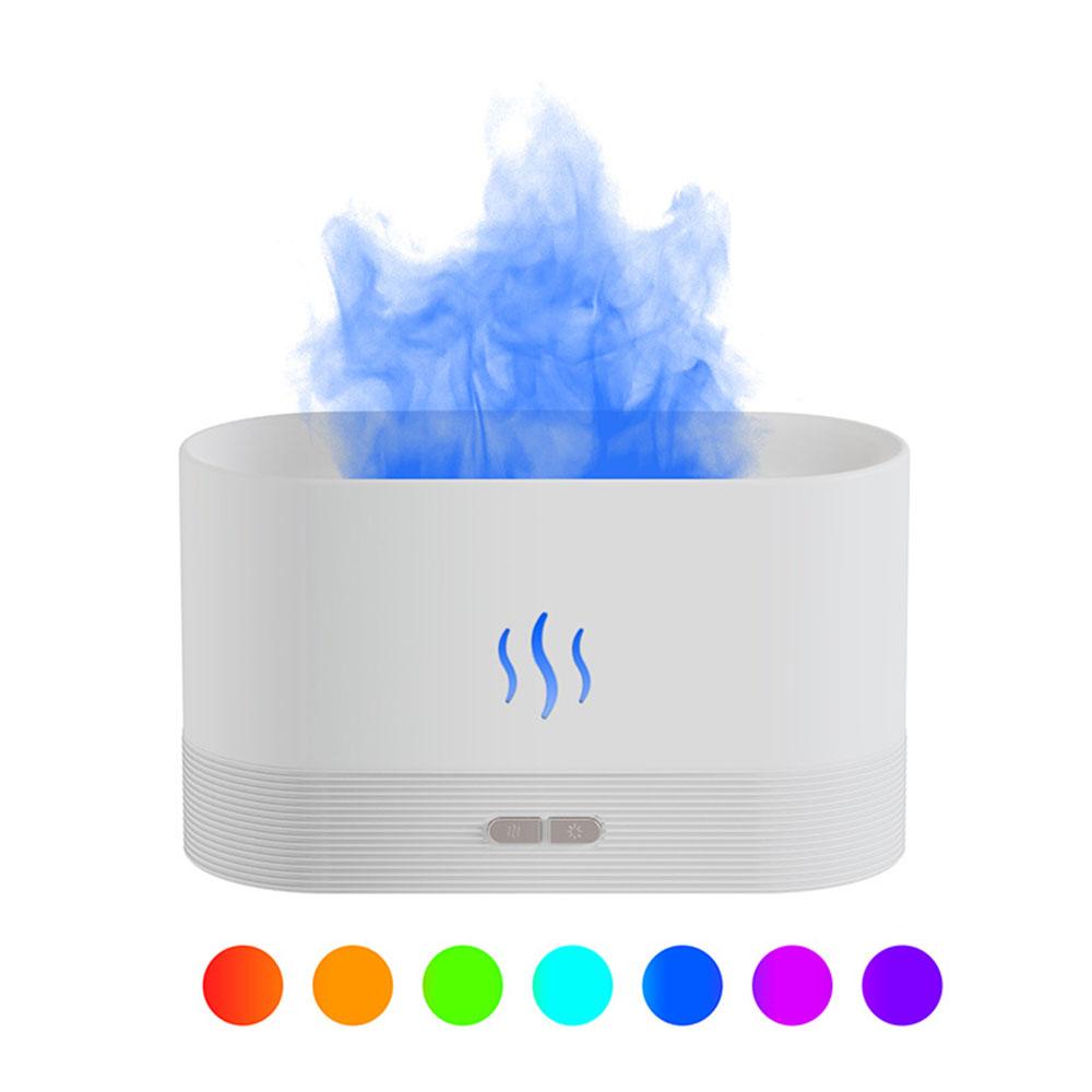 

180ML Air Aroma Humidifier Diffuser Essential Oils Humidifiers USB Mini Flame Automatic Fragrance Diffuser LED Light Home Office CHINA білий