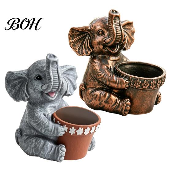 Weatherproof Planter Cute Elephant Planter, Small Animal Flower Pot, Indoor Outdoor Cactus Air Plant Holder for Home Office Desktop Decor Waterproof