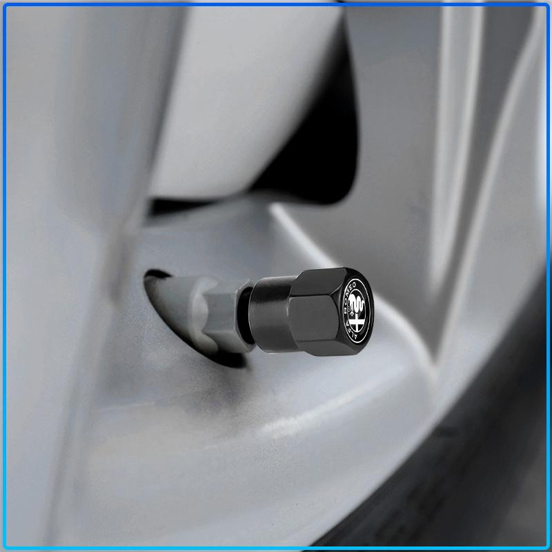 4Pcs Car Valve Stem Caps Cover Waterproof Car Accessories Stickers For Alfa Romeo 147 159 156 Giulietta Giulia Mito Spider Alpha Nheadrest