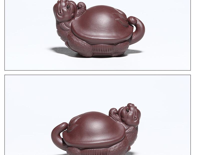 Handmade Yixing Zisha Dragon Turtle Tea Pet Sculpture for Tea Ceremony