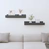 823586 vidaXL Wall Shelves 2 Pcs Grey 50x12x9 Cm Solid Pine Wood