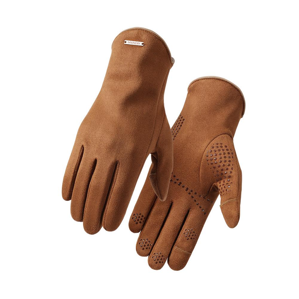 2022 Men's Winter Touchscreen Cycling Gloves - Suede, Velvet-Lined, Thickened, Non-Slip Silicone