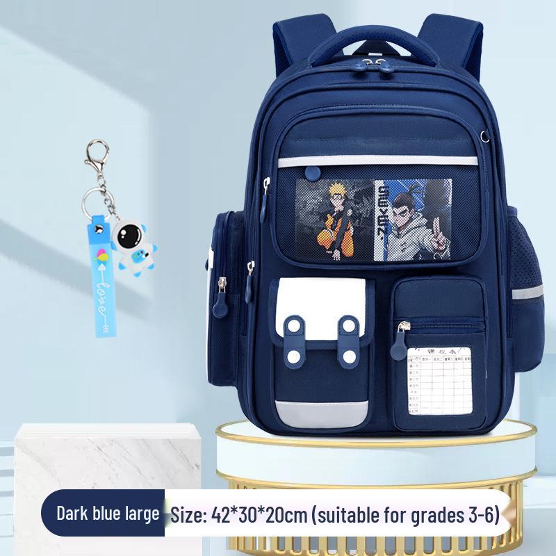 British Style Naruto Children's Backpack: Large Capacity for Grades 1-6, Unisex Double Shoulder Bag