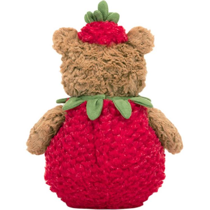 Jellycat Costume Series Barcelo Bear Strawberry Doll Plush Doll 26cm Height 36cm Length