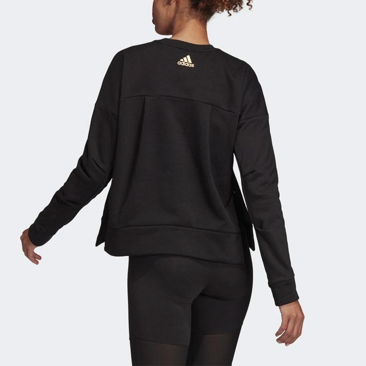 Adidas Loose Casual Round Neck Fleece American Pullover Sweatshirt Women Sweatshirt Black DZ8676