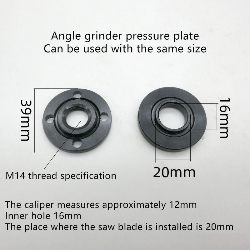 M14 x 2.0 Angle Grinder Flange Nut,39mm OD 20mm Blade Hub & 16mm Bore, 12mm Thick Carbon Steel Replacement Flange
