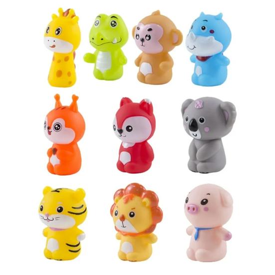 10Pcs Animal Finger Puppet Toddlers Storytelling Playtime Role Playing Cartoon Lion Pig Tiger Fox Monkey Koala Giraffe Educational Comfort Toy