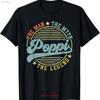Poppi The Unisex Myth Legend Funny Fathers Day T Shirt For Dad Mom Vintage Washed Designer Clothes Breathable Soft