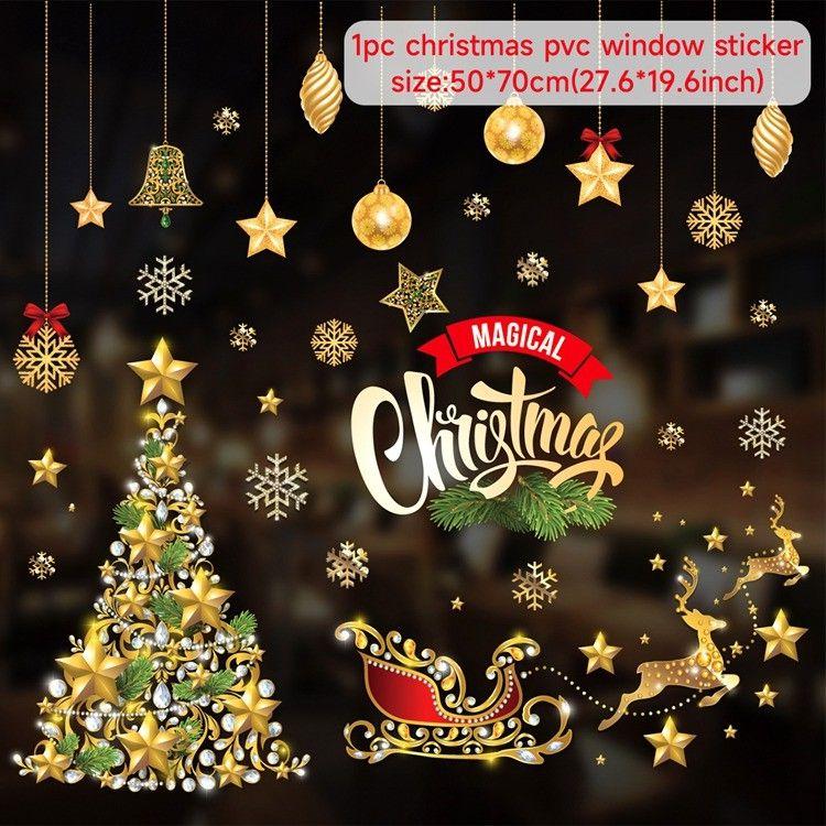 Christmas Window Sticker Merry Christmas Decorations For Home 2026 Cristmas Ornament Xmas Navidad Natal Gifts New Year 2026