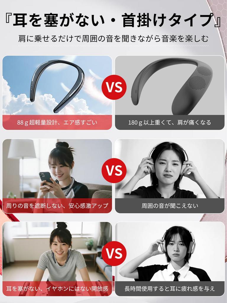 Befreie Dein So Light Forget Earaku Nacken Bluetooth Handheld-Lautsprecher für Japanische Stimme Tragbarer Nacken Leichtgewicht mit für und Skype IPX5 Wasserdicht Ohren!