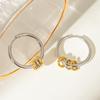 French Versatile 18K Gold Steel Circle Earrings: Non-Fading, Influential Style