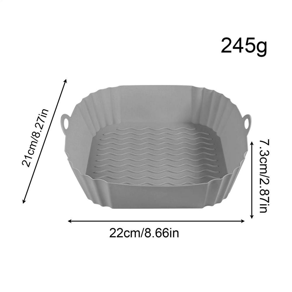 

Silicone Air Fryer Liners Square Airfryer Liners Non stick Silicone Mould Reusable Air Fryer Accessories Replacement for Air Fry сірий колір