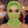 Zircon Rhinestone Head Mask Mesh Mask Turban Hat Elegant Fishnet Headhood  Carnival