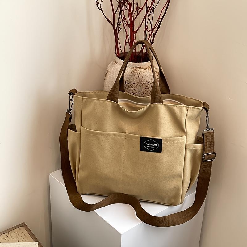 Women Large Capacity Tote Bag, Multiple Pockets Shoulder Or Crossbody Use, Suitable for Commuting Shopping Beach Outings More