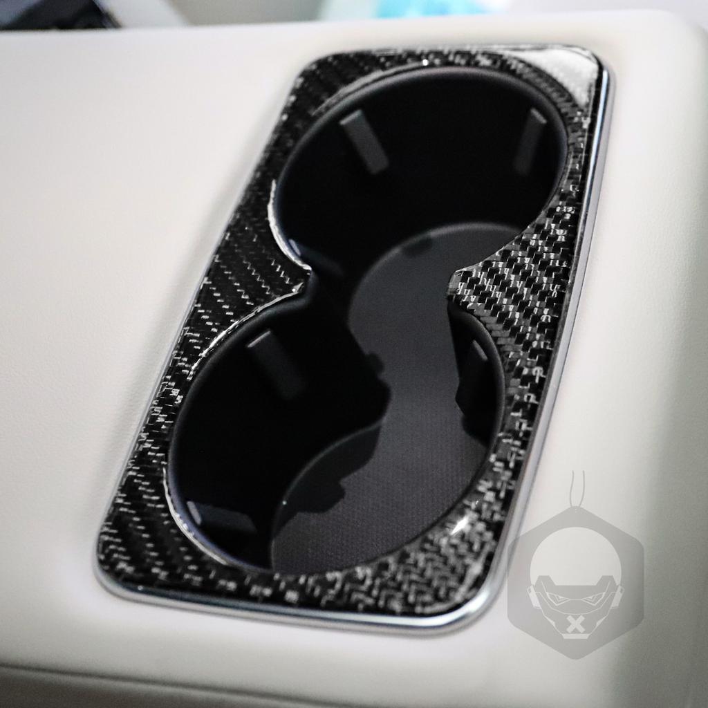 For Ford Mustang Mach E  2022 Car Accessories Auto Interior Rear Cup Holder Panel Trim Sticker Modification Decoration