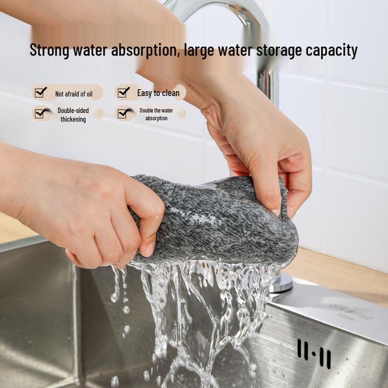 Absorbent & Lint-Free Dishcloth: Thick, durable, non-oily, and easy-to-clean washing-up towel for household use.
