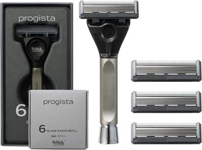 Schick Progista 6-Klingenhalter Mit Klingen + Progista 6-Klingen-Ersatz 3 Stk.
