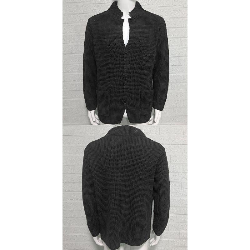 Sweater Stand-up Collar Slim-fit Knitted Cardigan 2025 Winter New Style Plus Size Casual Men's Clothing