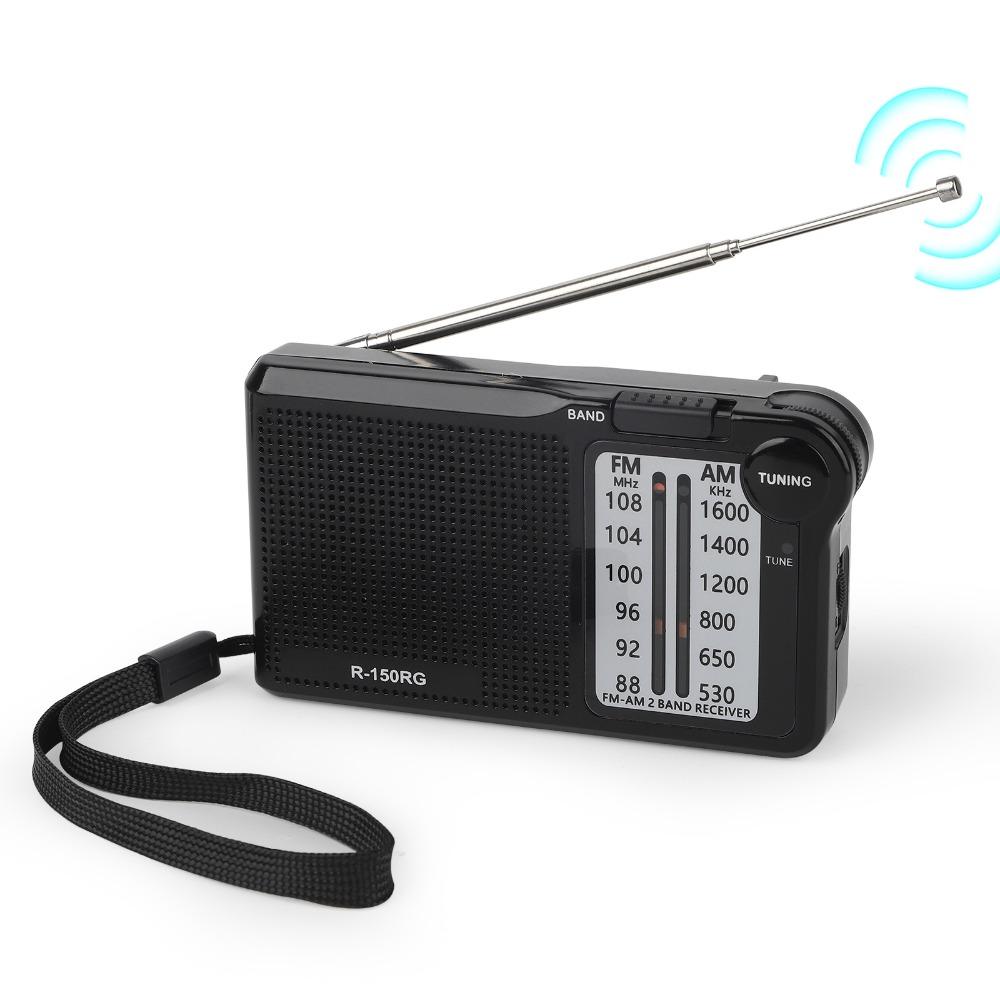

Rechargeable Pocket Radio 150RG Small Radio Pointer Radio AM/FM Radio Travel чорний