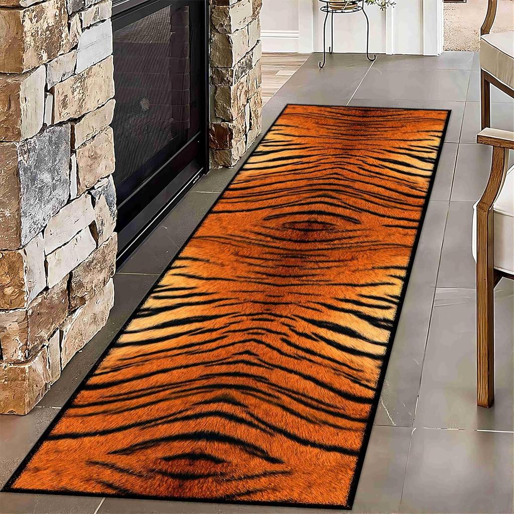 Vintage Leopard Print Area Rug Wildlife Leopard Hallway Runners Washable Runner Rugs Floor Carpet for Indoor Living Room Kitchen