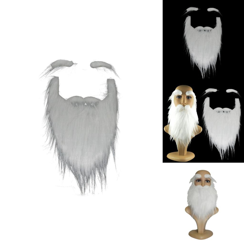 Christmas Santa Costume Accessories With White Faux Beard And Eyebrows For Holiday Party Decor