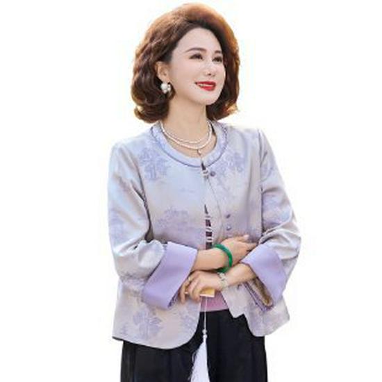

2026 New Autumn Tang Suit Jacket for Middle-Aged and Elderly Women - Stylish Spring and Autumn Wear XL