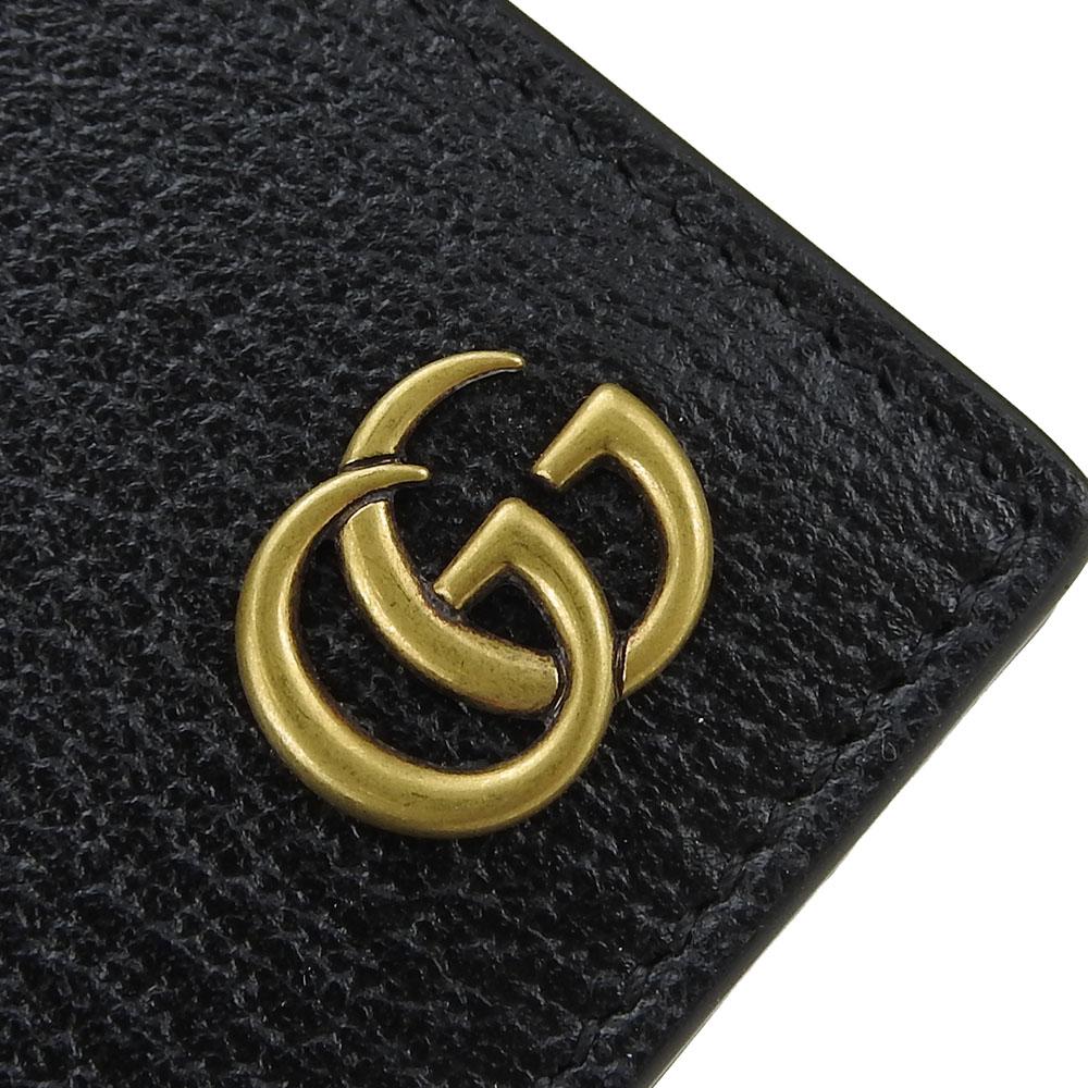 Used GUCCI Bill Compartment 428726 GG Marmont leather black black Card Case