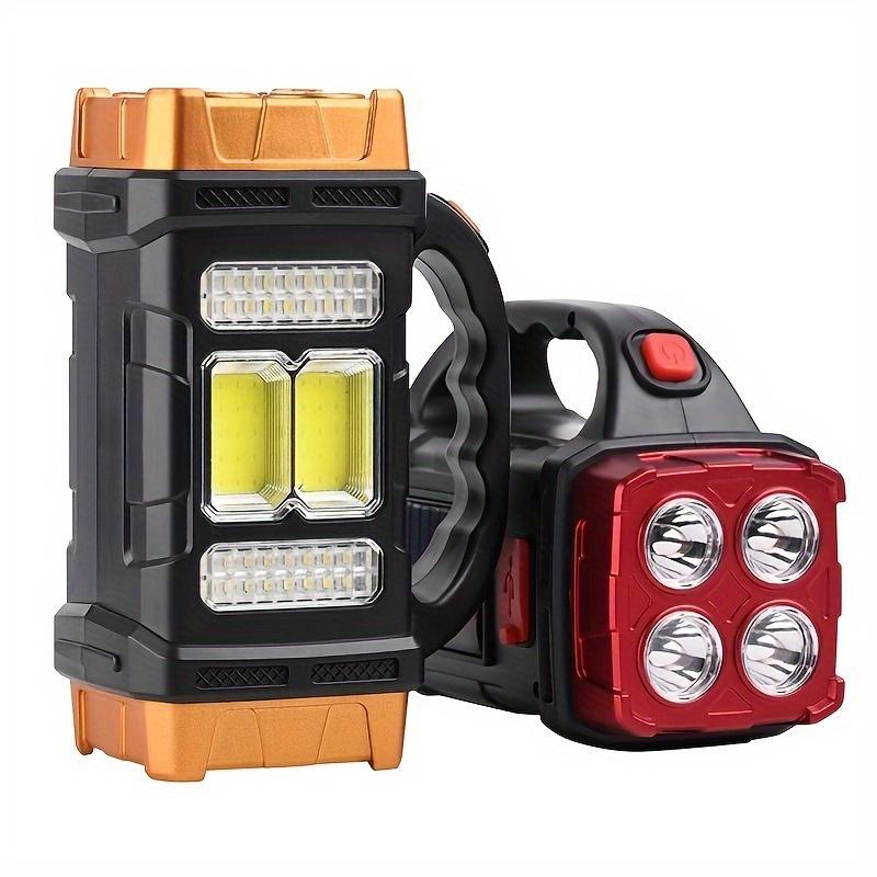 4-in-1 Solar LED Flashlight with Front and Rear Dual Lights,Emergency Power Supply,Digital Display,Heavy-duty Portable Light for Camping,Hiking