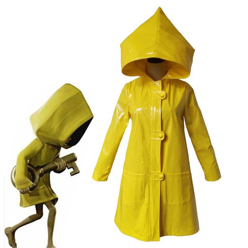 2 Nightmares Little Six Cosplay Costume Yellow Jacket Coat Raincoat Halloween