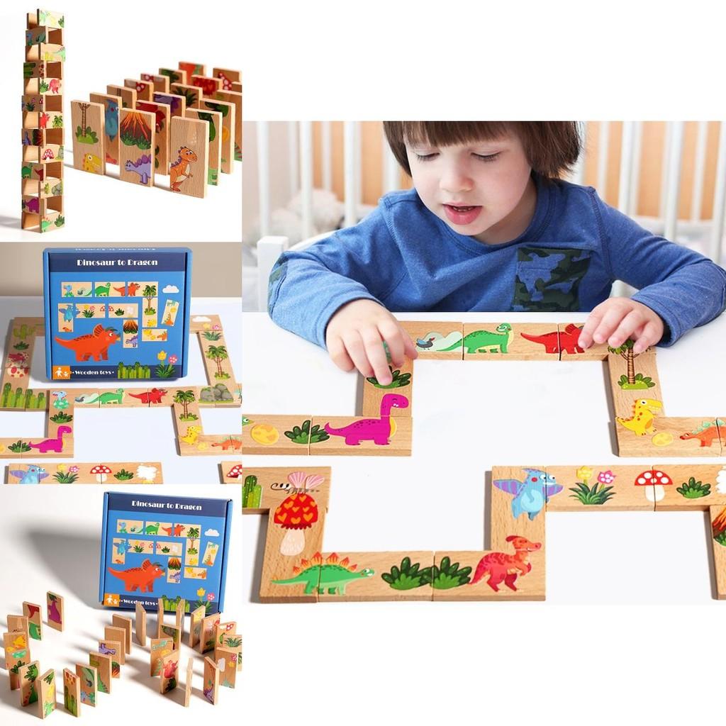 Wooden Dinosaur Connect Game For Kids Educational Toy Puzzle For Brain Development