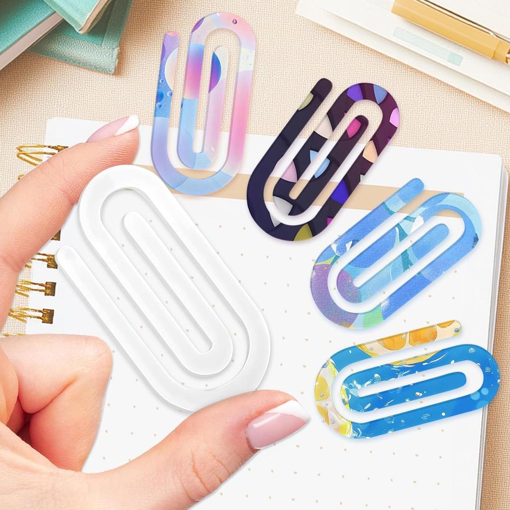 12 Pcs Sublimation Paper Clips Jumbo Blanks, 4x2 Inch Acrylic Sublimation Paperclips Blanks Large, Personalized Paper Clips for Crafts, Gifts, Home,