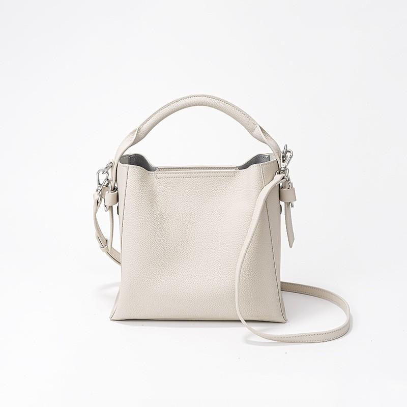 Genuine Leather Women's Bag First-layer Cowhide Bucket Bag Niche Design New Large-capacity Portable Shoulder Bag
