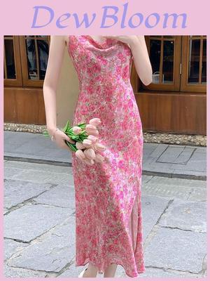 French Chic Floral Camisole Dress With Floral Pattern Design For Summer Fashion