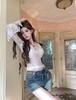 Women's Sexy Slimming Lace V-Neck Long Sleeve Top - Early Autumn Pure Desire Style