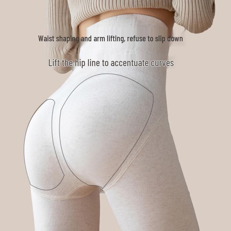 Damen Thermoleggings mit hohem Bund, Bauchkontrolle und Fußsteg