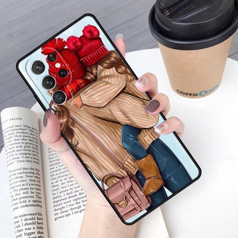 Familie Mom Girl Women Phone Case Cover For Samsung Galaxy S24 S25 Ultra S21 S22 Ultra S10E Note 10 Plus Note 20 FE S23