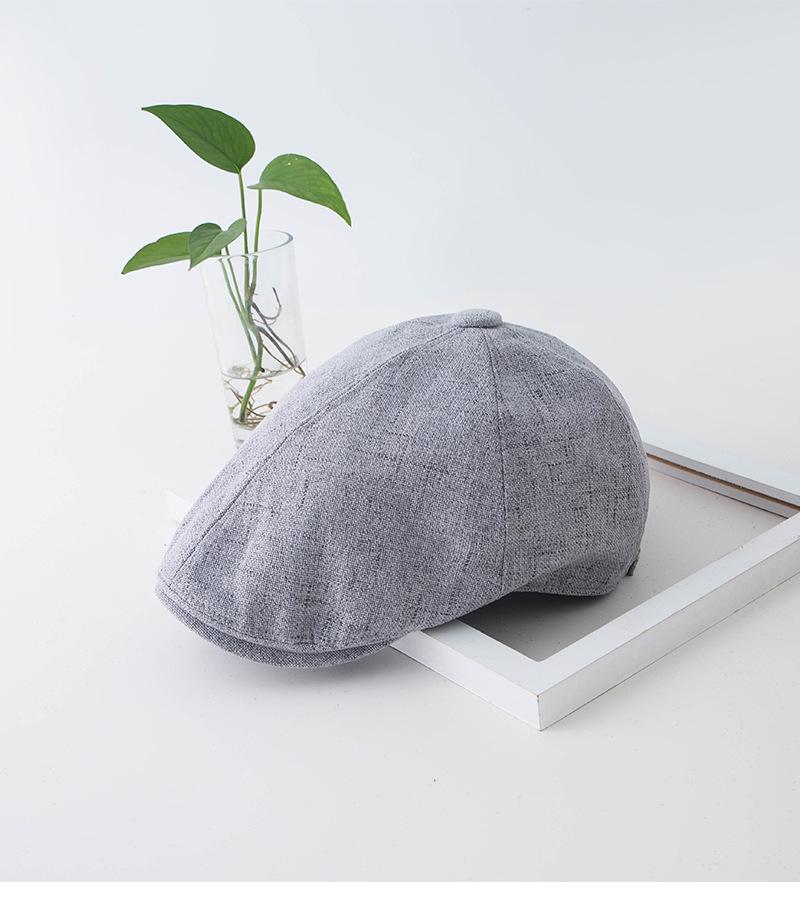 Korean Style Summer Linen Retro Beret for Women & Men - Versatile Thin Duckbill Hat, Trendy for Autumn & Winter