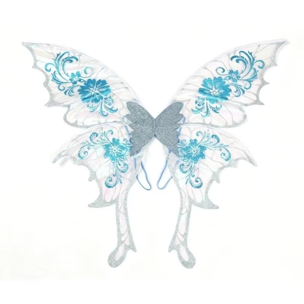 Semi-Transparent Mesh Butterfly Wings Floral Embroidered Angel Wings  Cosplay Performance
