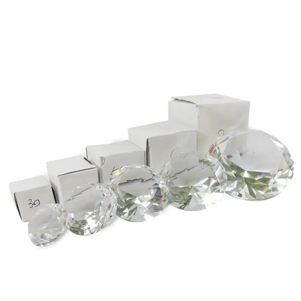 Romantic Chrismas Gifts Party Adornment Home Decoration Crystal Diamond Clear Glass Raw Gemstone Faceted Cut 20mm-W-