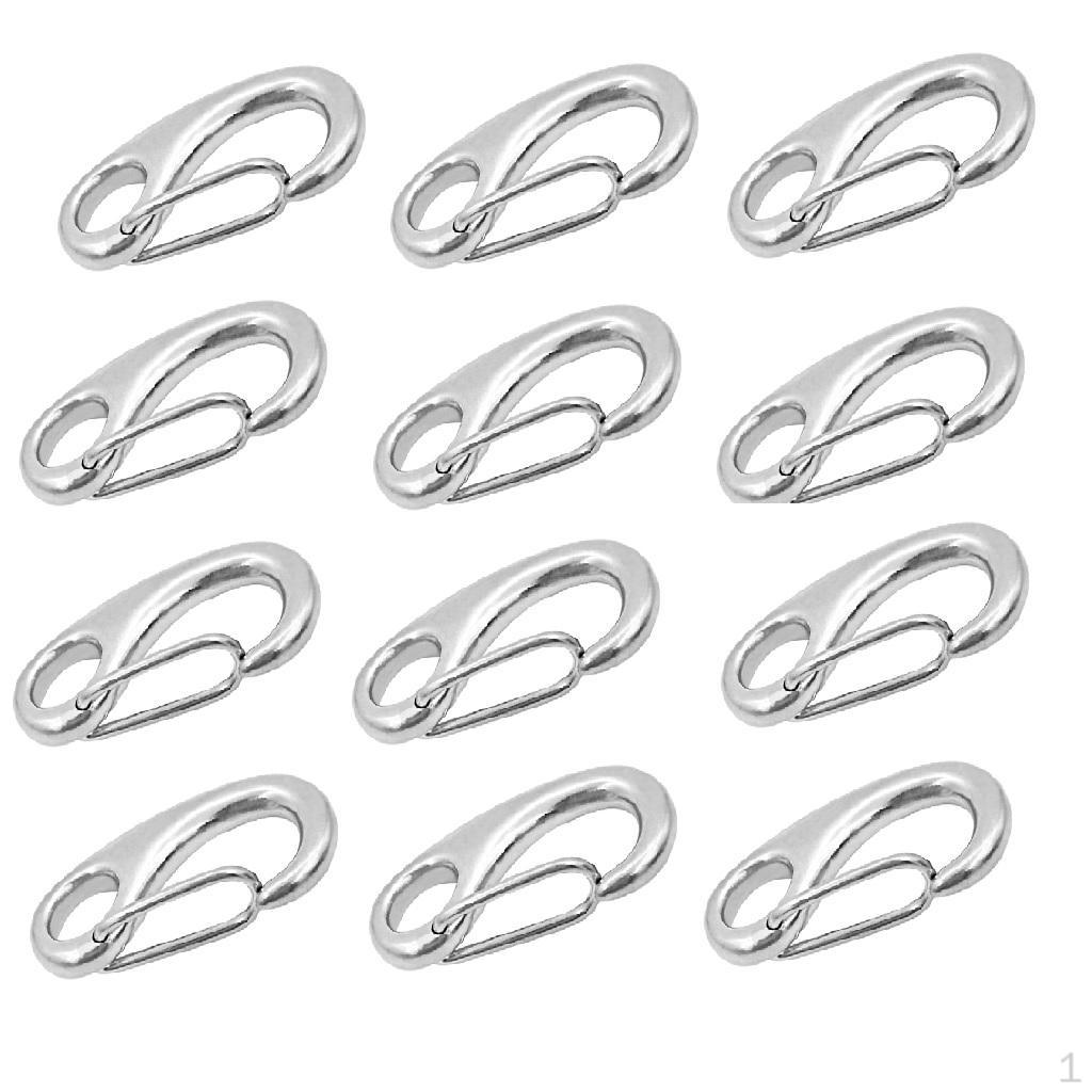 

12pcs 6 Stainless Steel Spring Snap Hooks Boat Anchor Rigging Clip