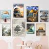 Islamic Holy Cities Muslim Canvas Painting Masjid Al Aqsa Poster Home Living Room Bedroom Bar Cafe Art Decor